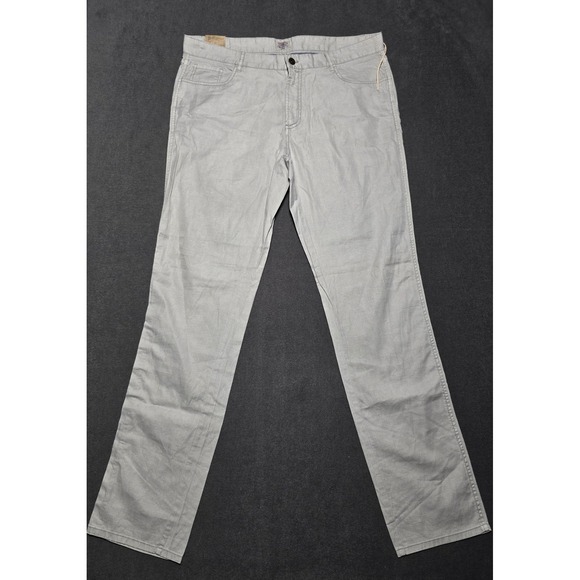 Faherty Brand Men's Gray Linen Cotton Blend Pants Straight Leg Size 36x33 Terry - Picture 1 of 7